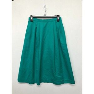 Vintage Chapnik Women Midi Casual Skirt Pockets Back Zip Size 10 Teal B210 -2